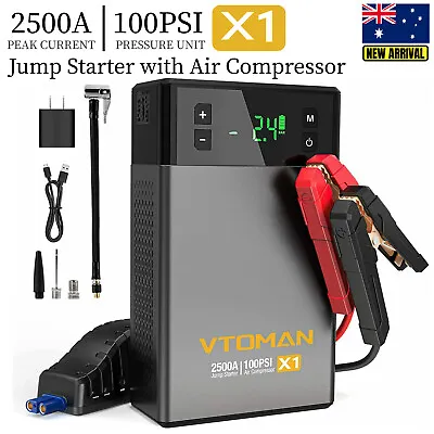 $169.99 • Buy VOTMAN Car Jump Starter Air Compressor 100PSI Digital Tire Inflator Power Bank