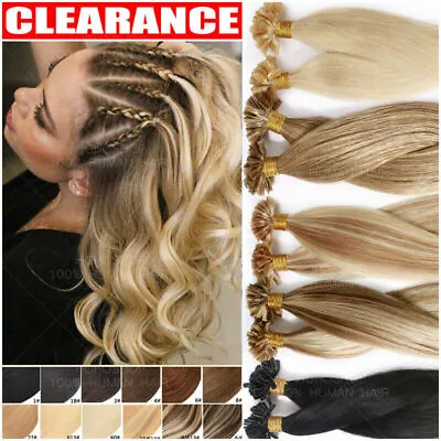 Invisible Nail U Tip Fusion Keratin Real Human Hair Extensions Pre Bonded Blonde • $120.35