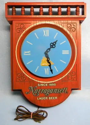 Nice Vintage Narragansett Beer Nautical Ship Clock Light Up Sign Cranston Ri • $149.99
