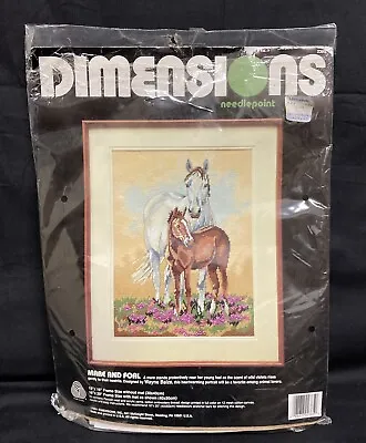 Dimensions Needlepoint Mare And Foal Horse 2385 Wayne Baize 1991 -Package Damage • $35