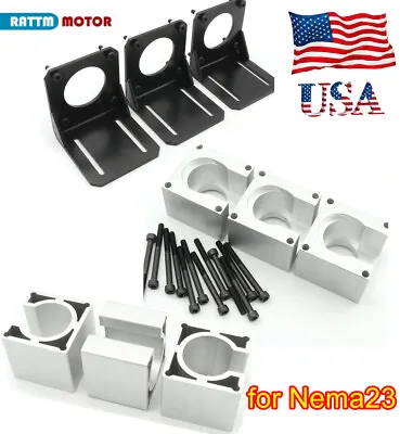 【USA】 3Pcs Nema23 Stepper Motor Bracket Mount Holder Mounting Support Base Clamp • $19