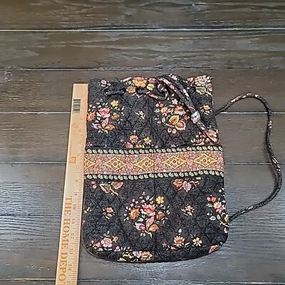 Vintage Preloved Vera Bradley Brown Drawstring Backpack • $20