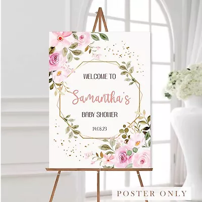 Baby Shower Welcome Sign Print Neutral Foliage Sign Personalised Poster Print • £3.99