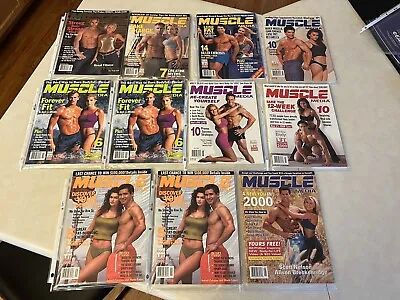 Vintage Set Of 11 Muscle Media Magazines 2000 Bodybuilding Fitness • $44