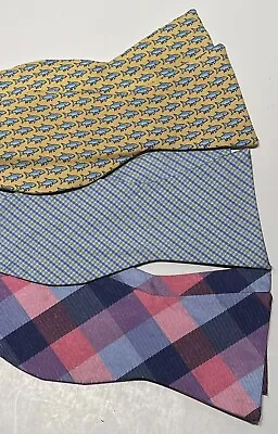 Lot Of 3 Adjustable Silk Bow Ties From Vineyard Vines And Tommy Hilfiger • $25