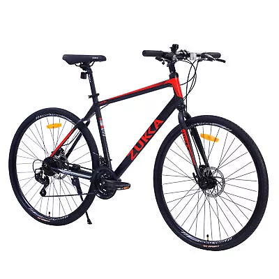 ZUKKA 700C Hybrid Bike 21 Speed Dual Disc Brake 21  Frame City Bicycle Road Bike • $268.99