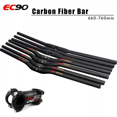 EC90 Handlebars 25.4/31.8mm Carbon Fiber Mountain Road Bike Flat/Riser Bar Stems • $30.92