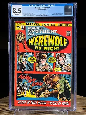 MARVEL SPOTLIGHT #2 WEREWOLF BY NIGHT CGC 8.5 1st Appearance  Key Issue Marvel • $1350