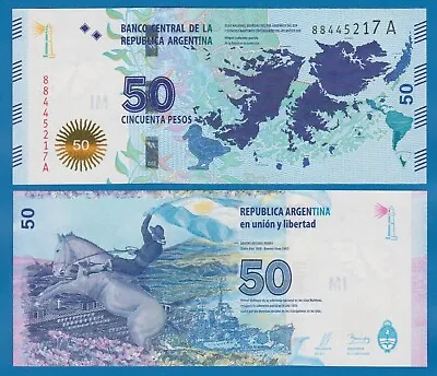 Argentina 50 Pesos Falklands UNC P 362  2015 UNC Suffix A • £6.20