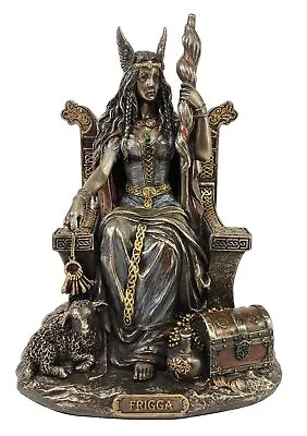 Frigga W Throne Viking Norse Mythology Goddess Love Marriage Statue Bronze Color • $85.05