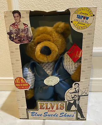 Elvis Presley Sings Blue Suede Shoes Teddy Bear Vintage 1994 *Brand New In Box* • $40.99