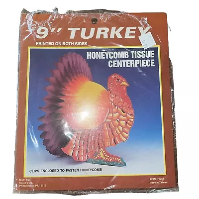 Vintage Spains Inc. Honeycomb Thanksgiving Turkey Centerpiece 9  Opened Package • $14.97