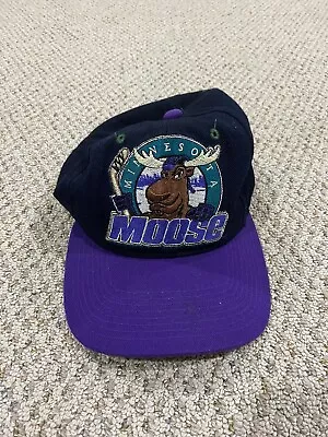 Vintage Minnesota Moose Zephyr Fitted Hat Cap Size 6 7/8 90s IHL AHL Hockey • $39.99