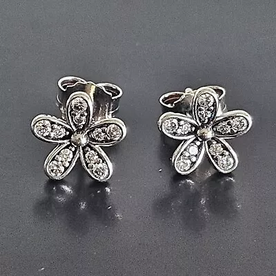 Pandora Dazzling Daisy Cz Flower Silver Stud Earrings 290570 Free Post  • $54