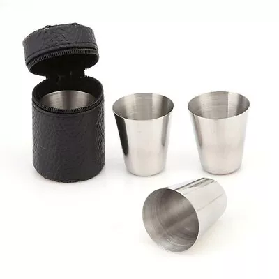 Cup Stainless Steel Wine Drinking Shot Glasses Barware With Bag Beer Tumble Mug • $9.03