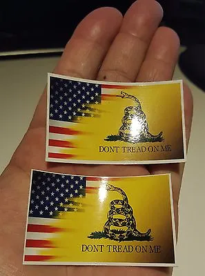 Mini Dont Tread On Me Gadsden  USA Flag Vinyl Decal Sticker 2.5 X 1.5 (3 Pack)  • $3.99