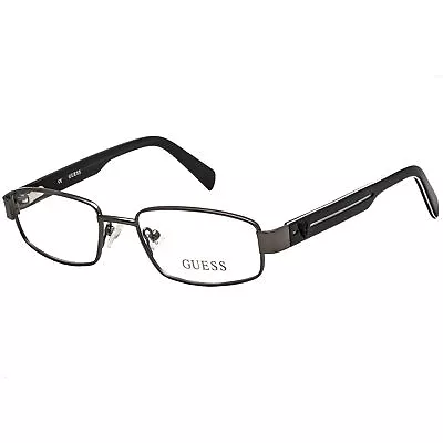 Guess Men's Eyeglasses Clear Demo Lens Gunmetal Rectangular Frame GU9101-3 J14 • $9.99