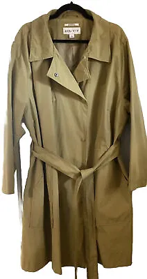 Ava & Viv 3x Rain Trench Coat Dijion Mustard Color Snap Knee Length Belt • $24