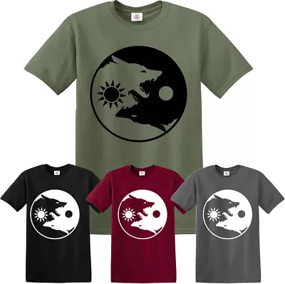 SUN MOON YIN YANG WOLF VIKING CELTIC T-SHIRT Norse Thor Odin Tribal Tshirt Top • $12.38