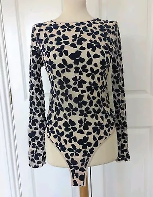 Victoria's Secret Nude Navy Sheer Jersey Mesh Blouse Body Medium Bnwt Rrp £45 • £19.99