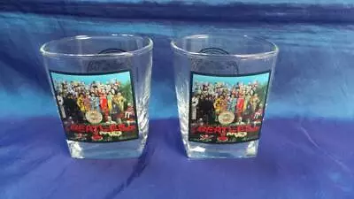 Fabulous Retro Sgt Pepper's Lonely Hearts Band Whisky Tumblers X 2 Circa 2008 • $25