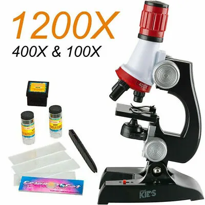 Kids Beginner HD Microscope 1200X Science Educational Toy Home School Child Gift • £9.99