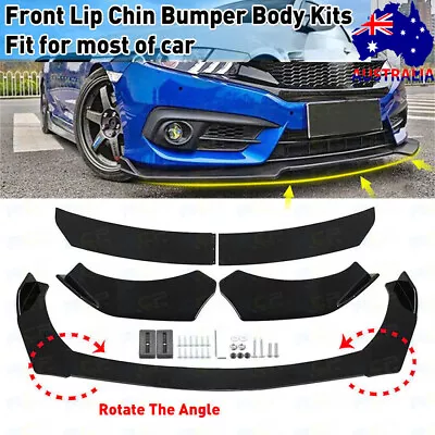 Universal Glossy Car Front Bumper Protector Lip Body Spoiler Splitter Kits • $37.85