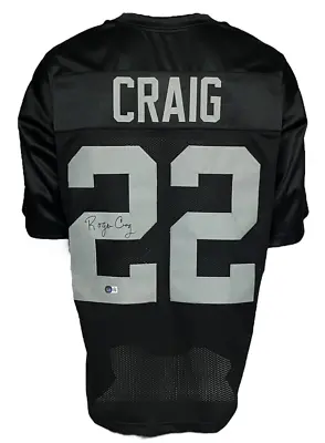 Oakland Raiders Roger Craig Autographed Pro Style Black Jersey BAS Authenticated • $49