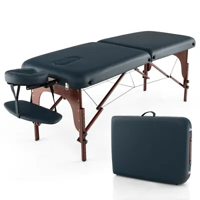 Adjustable Massage Bed Folding Massage Portable Spa Salon Table W/ Carrying Case • $118.97