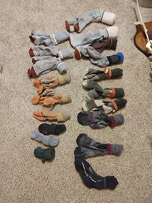 Lot Of 19 Pairs Merino Wool Mens Large Socks Darn Tough Red Wing Duluth Trading • $190