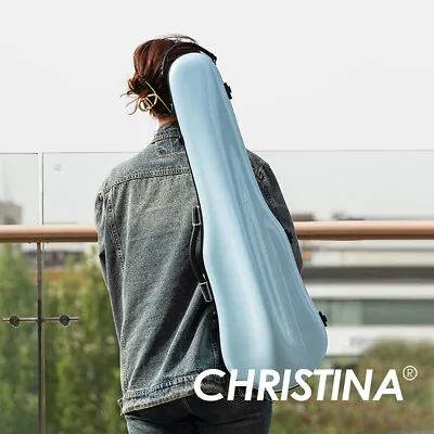 CHRISTINA Violin Case Ultra-light Carbon Fiber Ice Blue Removable Neck Pad • $179