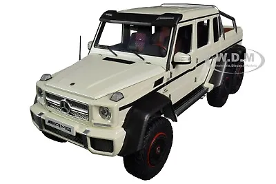 MERCEDES BENZ G63 AMG 6x6 DESIGNO DIAMOND WHITE 1/18 MODEL CAR BY AUTOART 76307 • $249.99