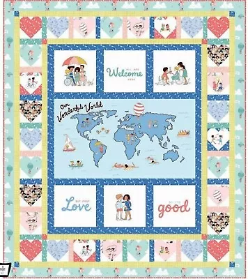 Sarah Jane Wonderful World Spread The Love Quilt Kit Michael Miller 55'' X 63''  • $89.99