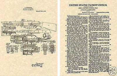 $9.95 • Buy 1917 BROWNING AUTOMATIC RIFLE BAR US Patent Art Print READY TO FRAME John Gun