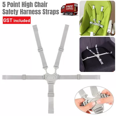 High Chair Security Straps Replacement 5 Point Children Safety Harness Straps AU • $11.16