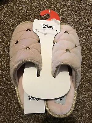 £16 • Buy Designer Primark Disney Mickey Mouse Gold Pink Slip On Slippers Sz S 3/4