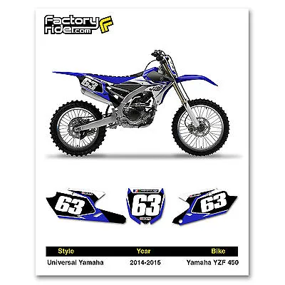 2014 - 2017 YAMAHA YZF 450 Dirt Bike Graphics Custom Number Plates • $42.95