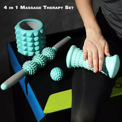 $34.99 • Buy 4in1 Yoga Massage Roller Foam Roller Ball Spiky Muscle Relief Training Exercise