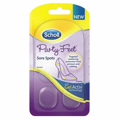 £10.98 • Buy Scholl Party Feet Sore Spots Invisible Gel Cushioning 6 Spots Rubbing Removal