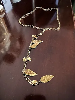 Chan Luu Gold Plated Sterling Silver Leaf Necklace • £70