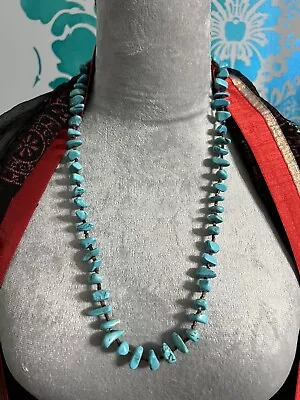 Vintage Navajo Chunky Turquoise Nugget Necklace 13” Long • $95