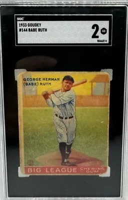 Babe Ruth 1933 Goudey #144 SGC 2 • $11000