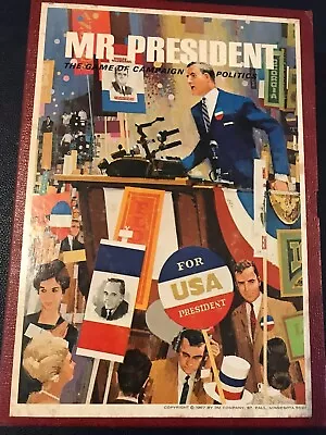 Mr President Game Of Campaign Politics Bookshelf Board Game 1967 USA 3M Complete • $20