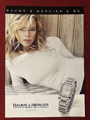 Kim Basinger For Baume & Mercier Watches Print Ad - Great To Frame! • $6.95