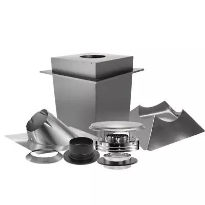 Chimney Pipe Up Through The Ceiling Basic Install Kit 6 In. X 17 In. Triple-Wall • $299.89