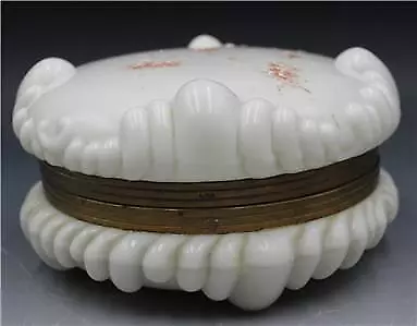 Wave Crest Mt. Washington White Opaline Glass Ladies Dresser Jewelry Box • $106.25