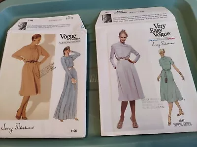 2 Vogue American Designer Patterns Jerry Silverman One Size 8-12 One Size 10 • $19.99