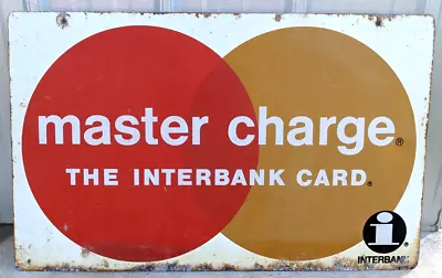 Master Charge Interbank Card Sign 18 X 29 Original • $85