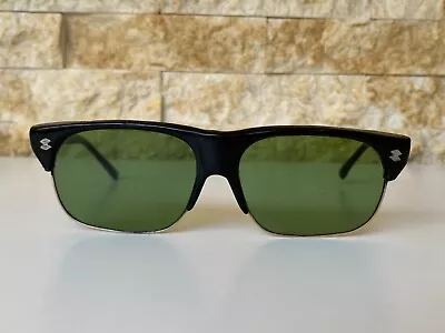 1960's Vintage Master Club Sunglasses Art Deco Squared Italian Black Green Mens • $200