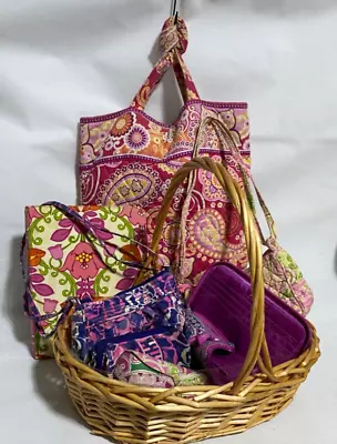 7PC Craft/Sewing Basket - PINK Vera Bradley Multi-Patterned Bags Accessories • $24.99
